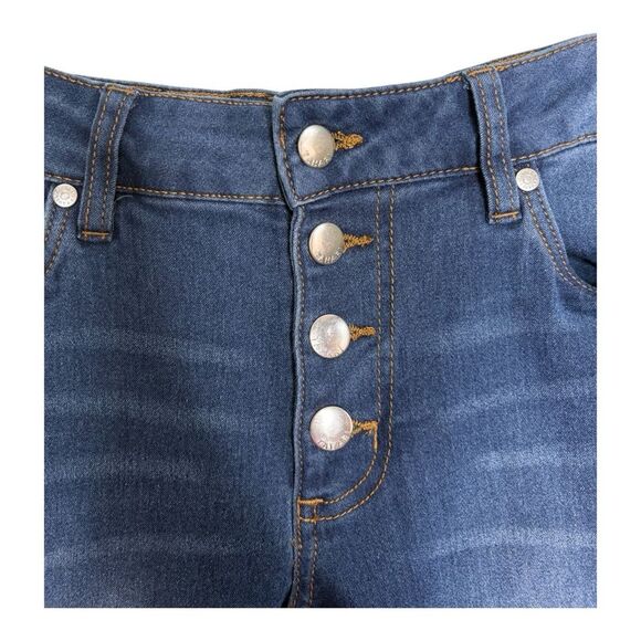 Tahari jeans flare stretch button fly rough hem ankles size4 - Picture 2 of 7